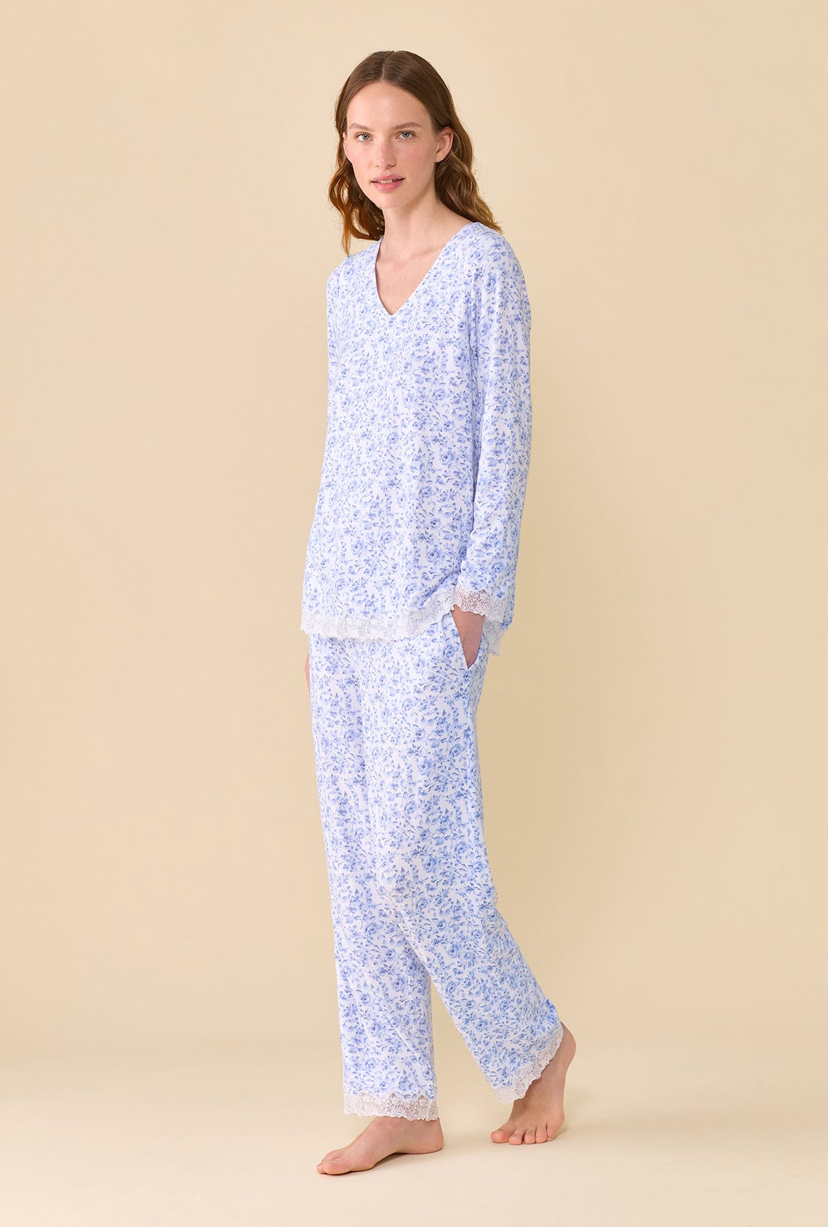 Porcelain Rose Dream Sweater Knit Long Pajama