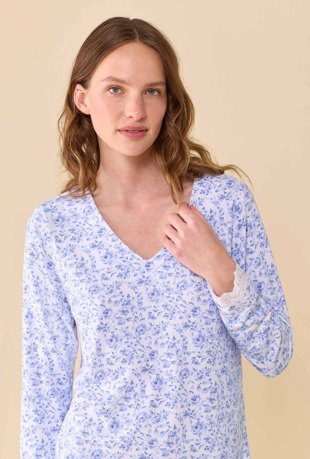 Porcelain Rose Dream Sweater Knit Long Pajama