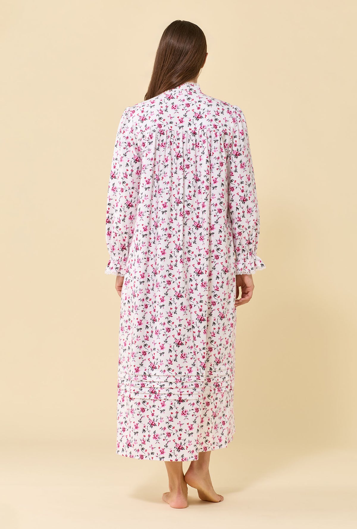 Wildberry 100% Cotton Flannel High Neck Long Sleeve Ballet Nightgown