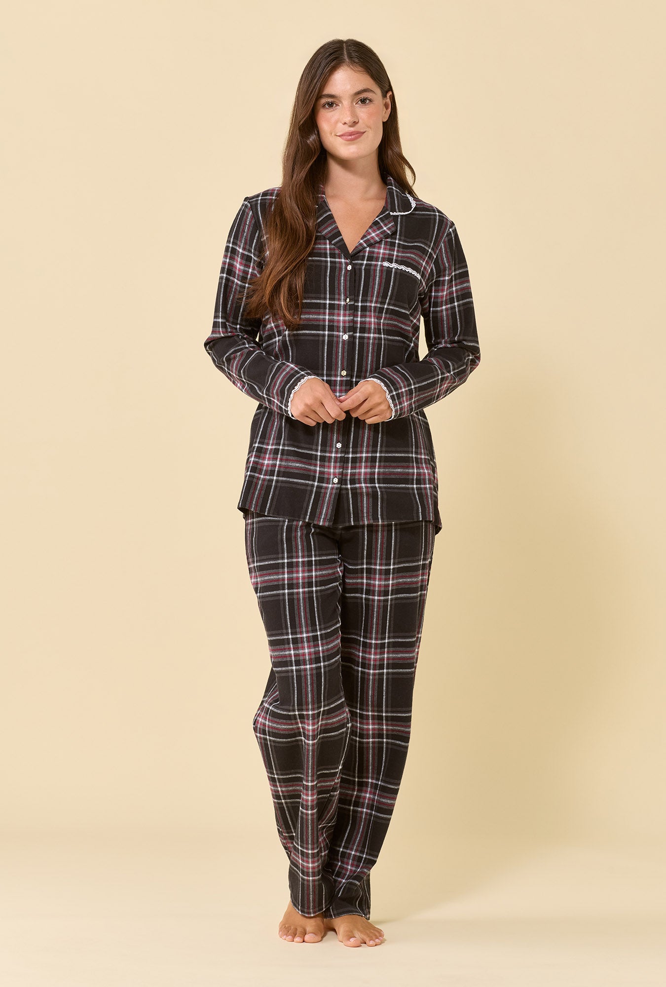 Blackthorn Plaid 100% Cotton Flannel Long Sleeve Pajama Set