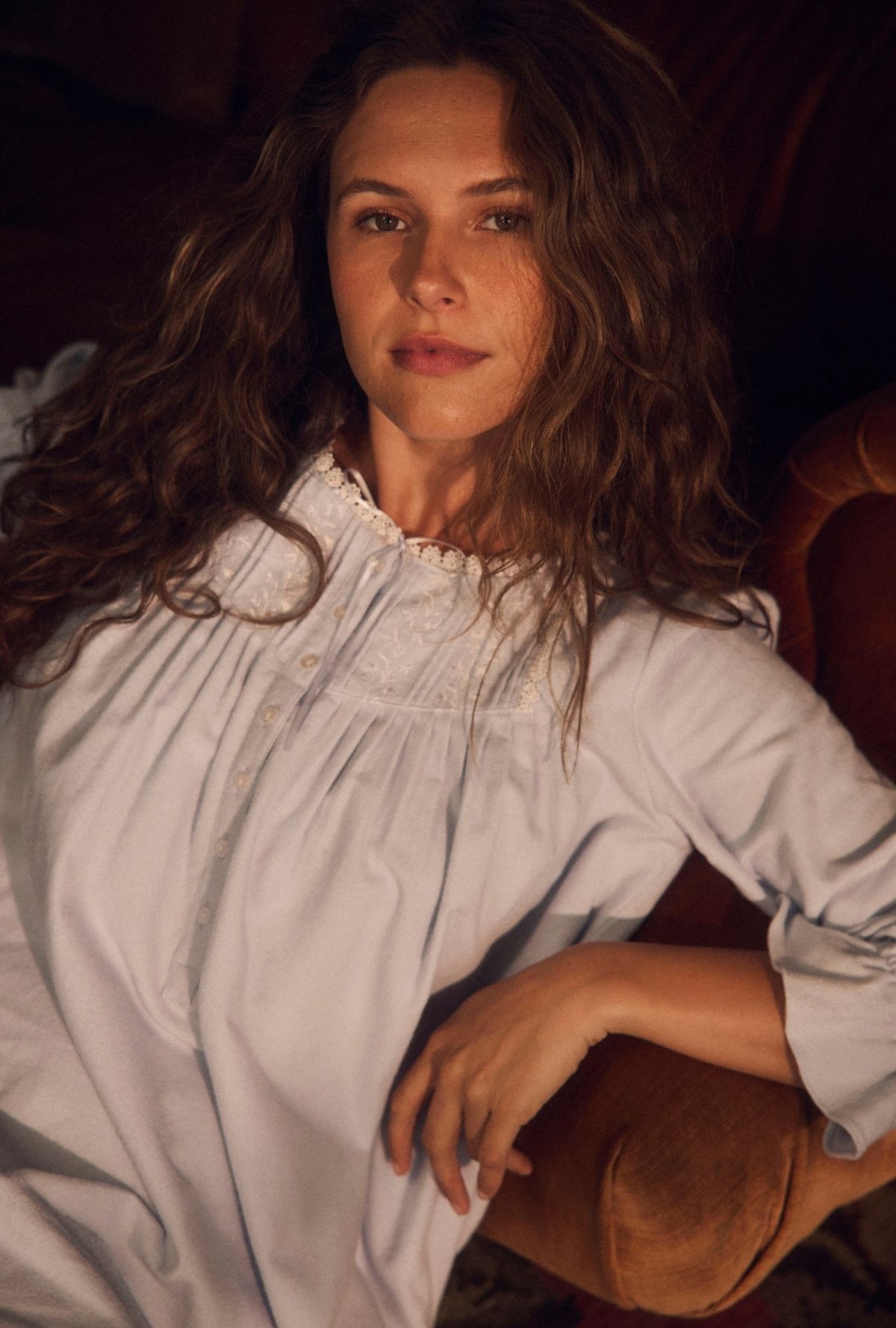 Peri Heritage Cotton Flannel Embroidery Waltz Nightgown