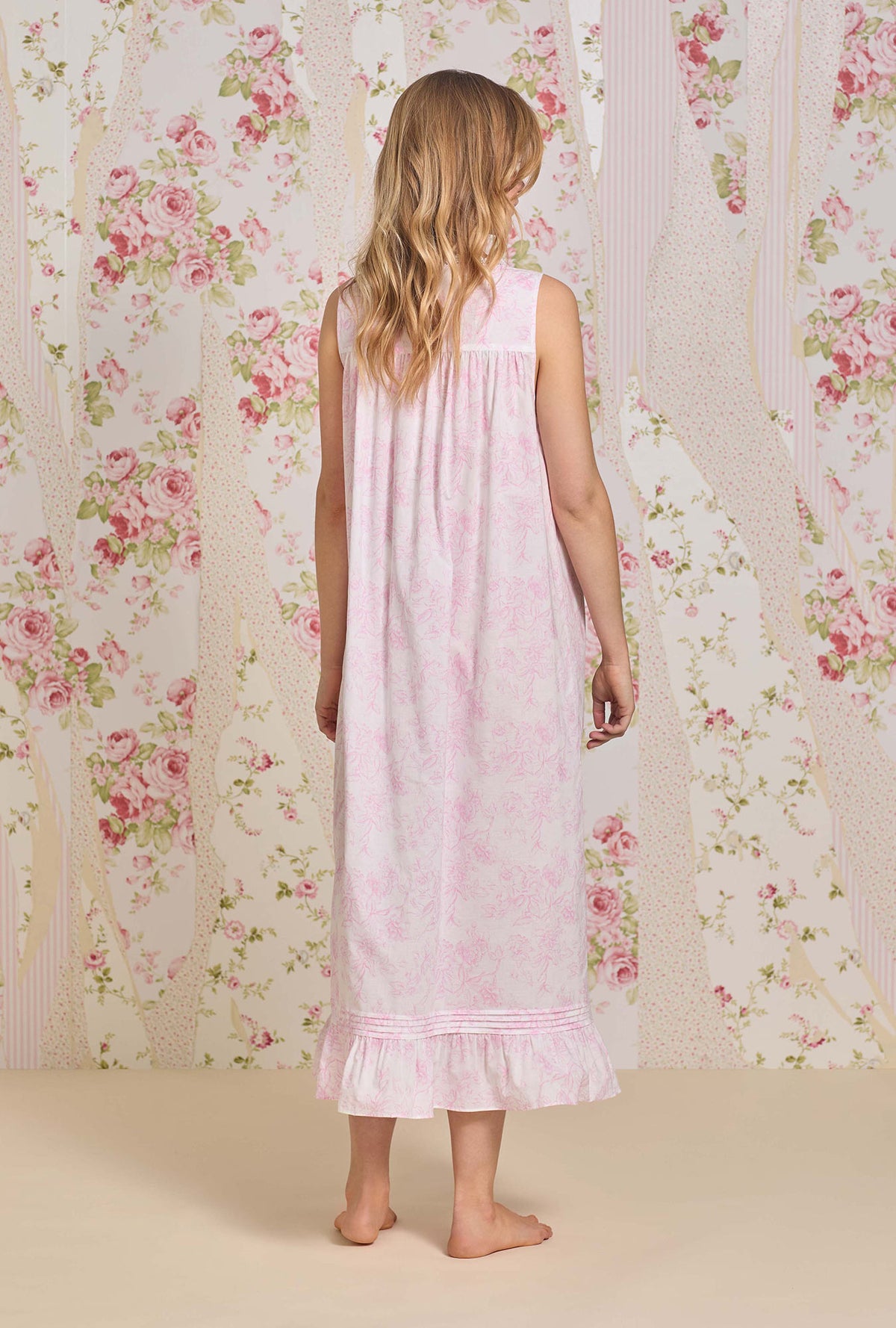 The &quot;Eileen&quot; Blush Bloom Cotton Lawn Ballet Nightgown