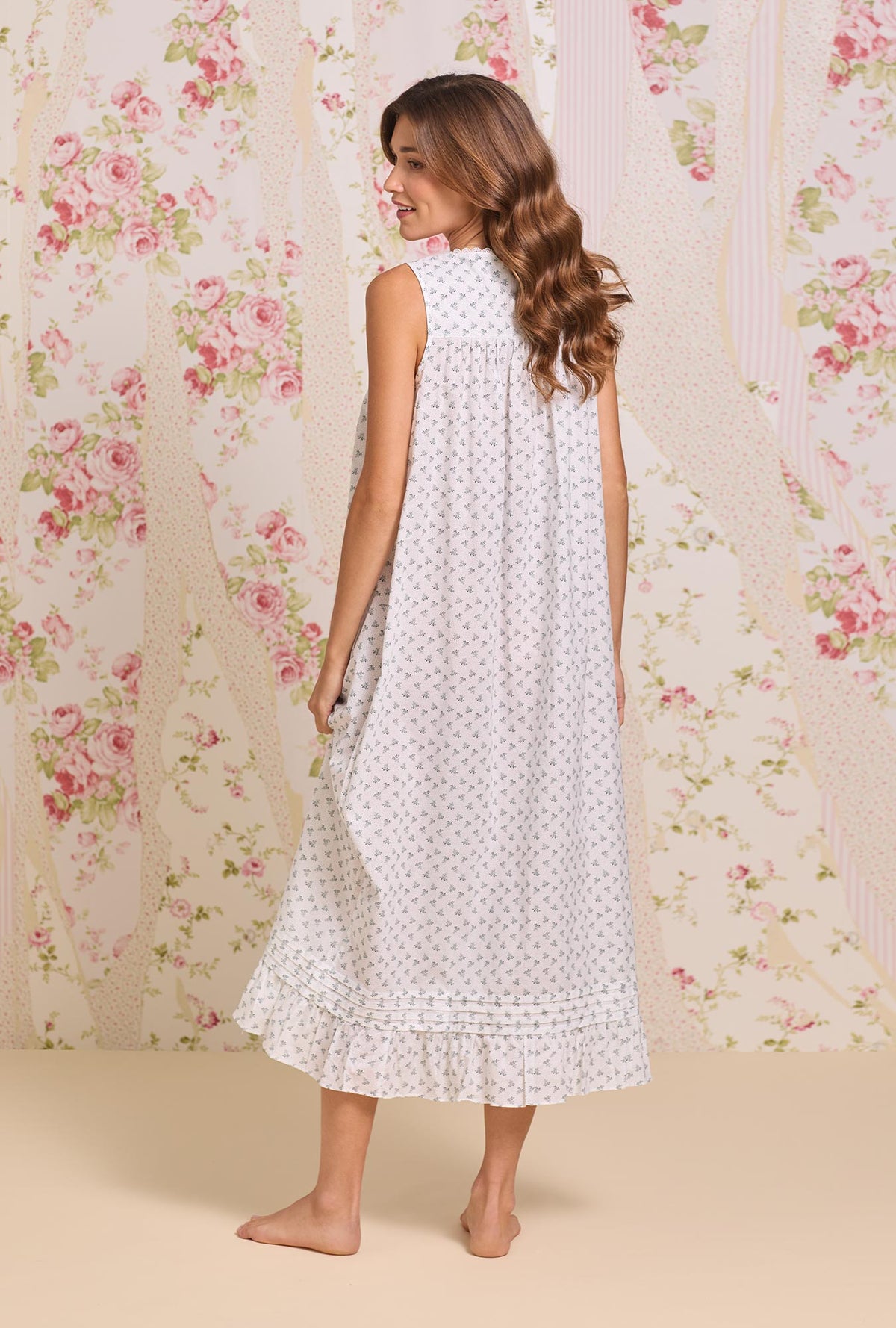 The "Eileen" Heirloom Mistletoe Cotton Lawn Ballet Nightgown