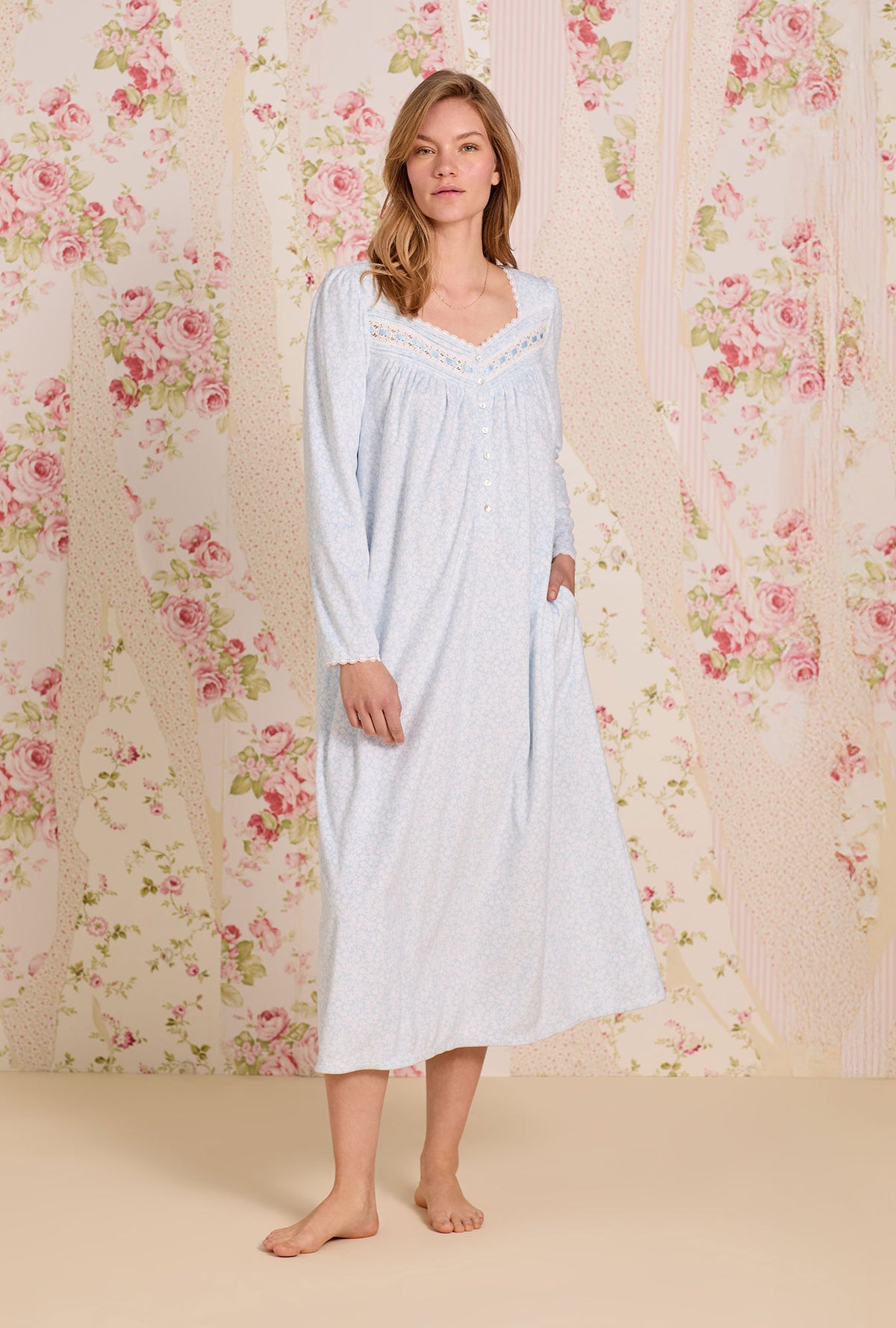 Powder Petal Dream Fleece Long Sleeve Ballet Nightgown