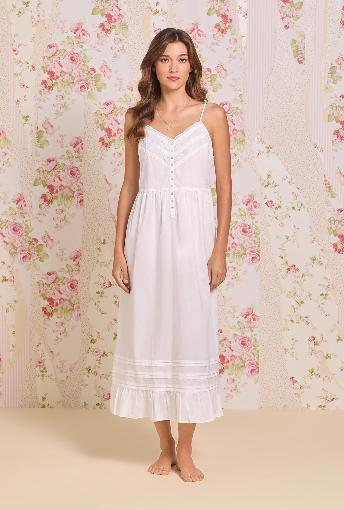 The "Elise" Iconic White Cotton Lawn Ballet Nightgown