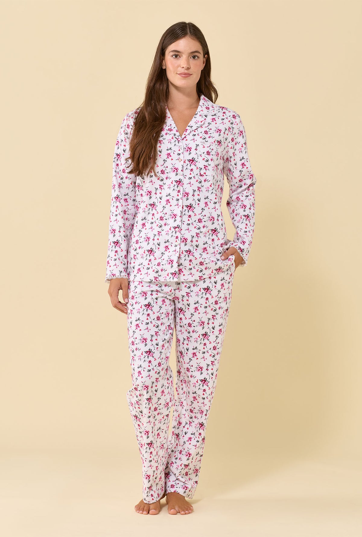 Wildberry 100% Cotton Flannel Long Sleeve Pajama Set