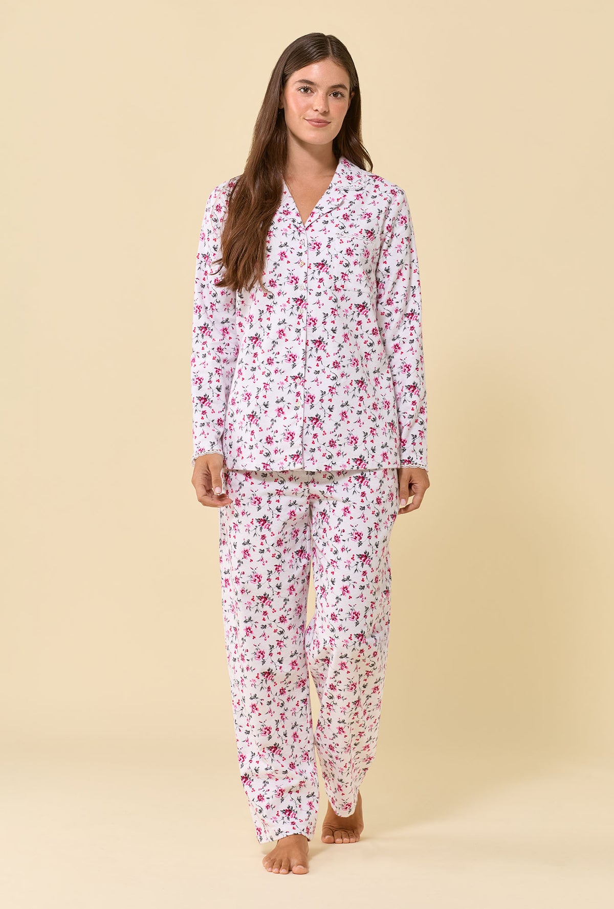 Wildberry 100% Cotton Flannel Long Sleeve Pajama Set