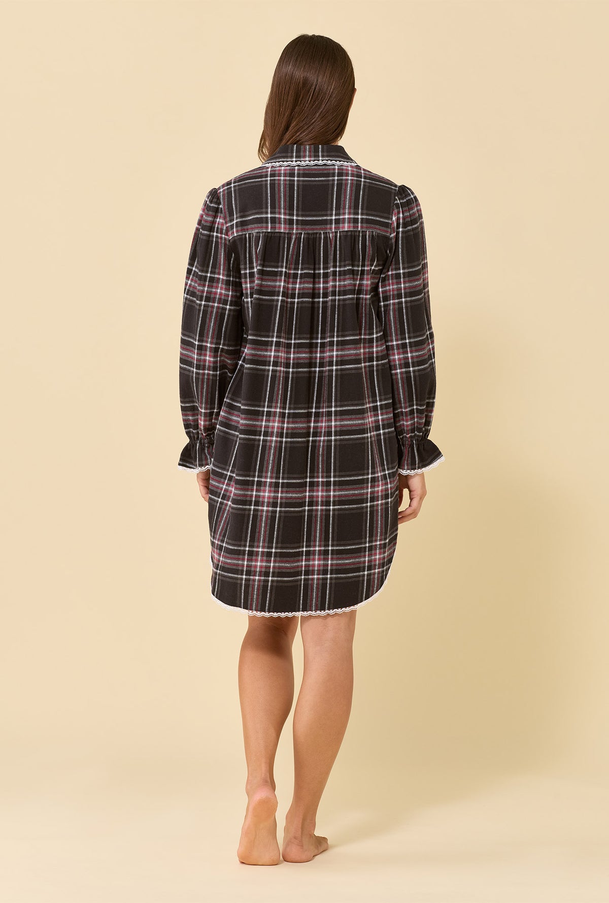 Blackthorn Plaid 100% Cotton Flannel Long Sleeve Nightshirt