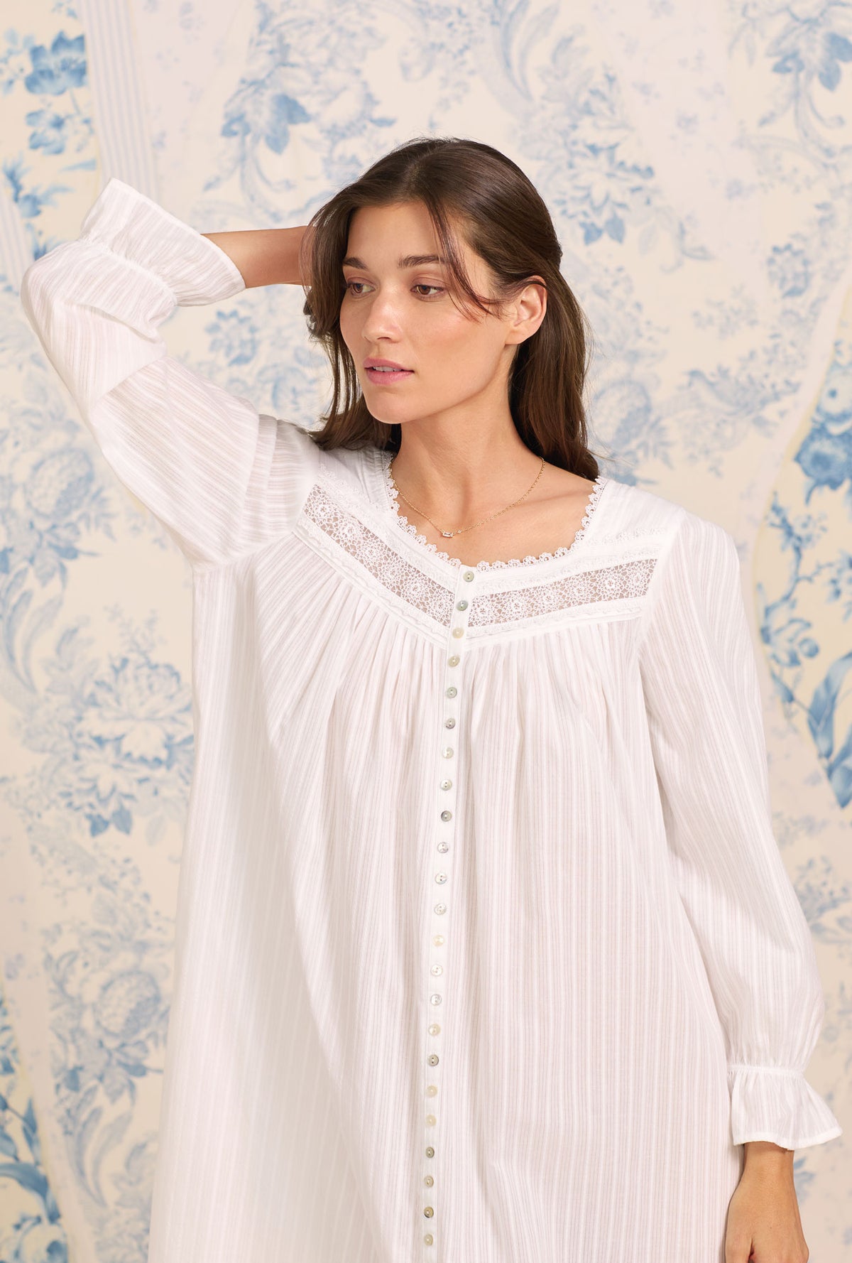 Dobby Stripe Button Front Robe