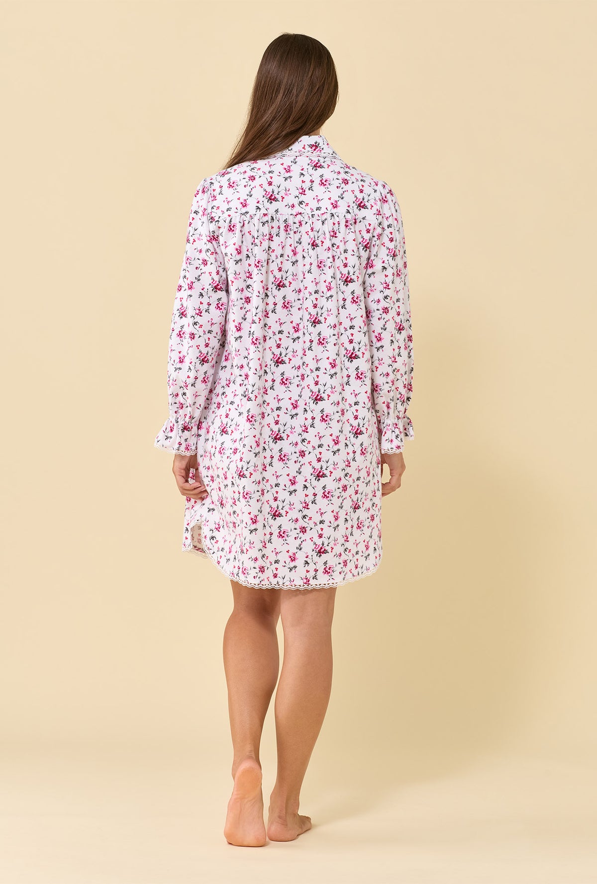 Wildberry 100% Cotton Flannel Long Sleeve Nightshirt