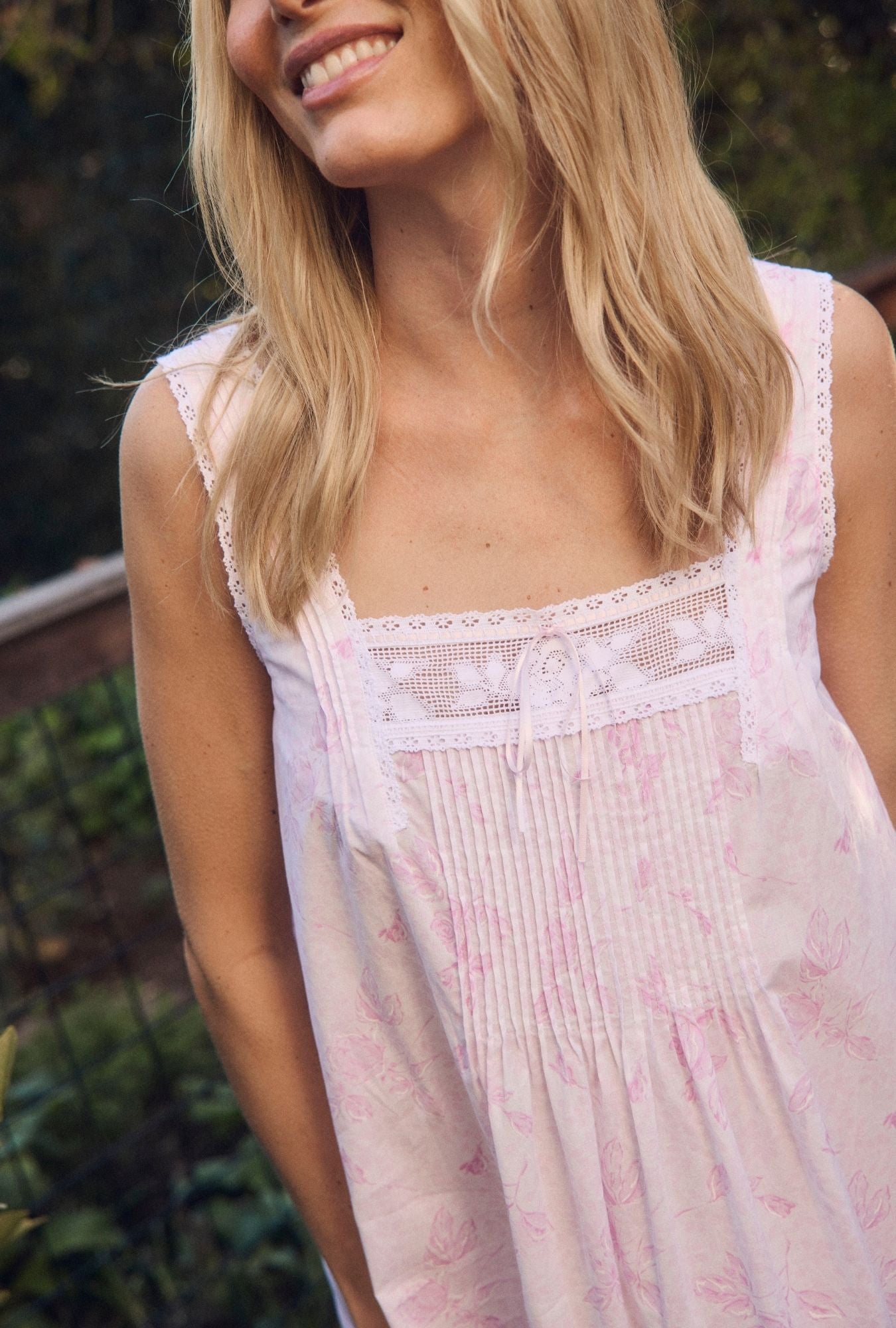The "Adrianna" Blush Rose Cotton Lawn Ballet Nightgown