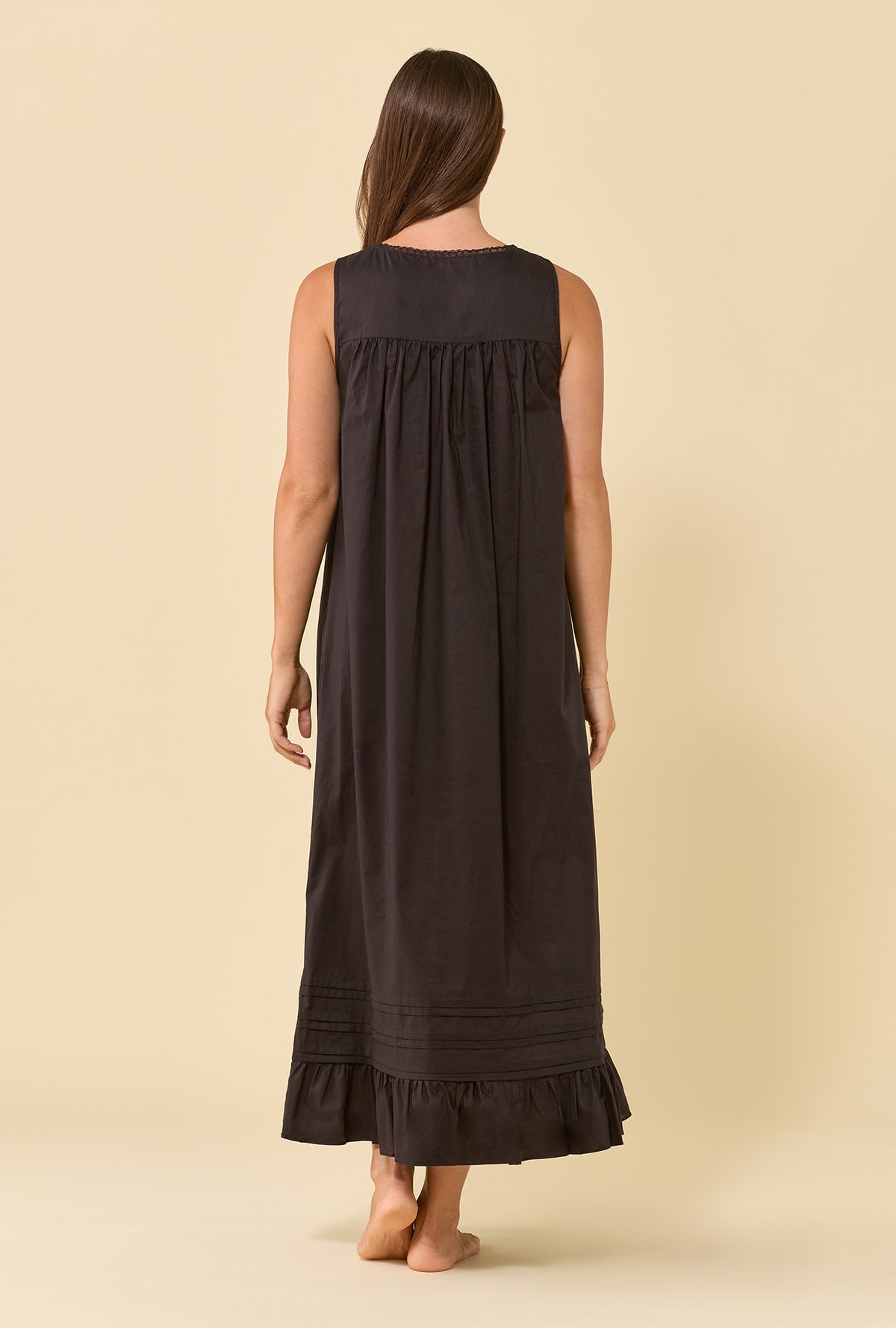 Eileen Iconic Black 100% Cotton Woven Lawn Ballet Nightgown
