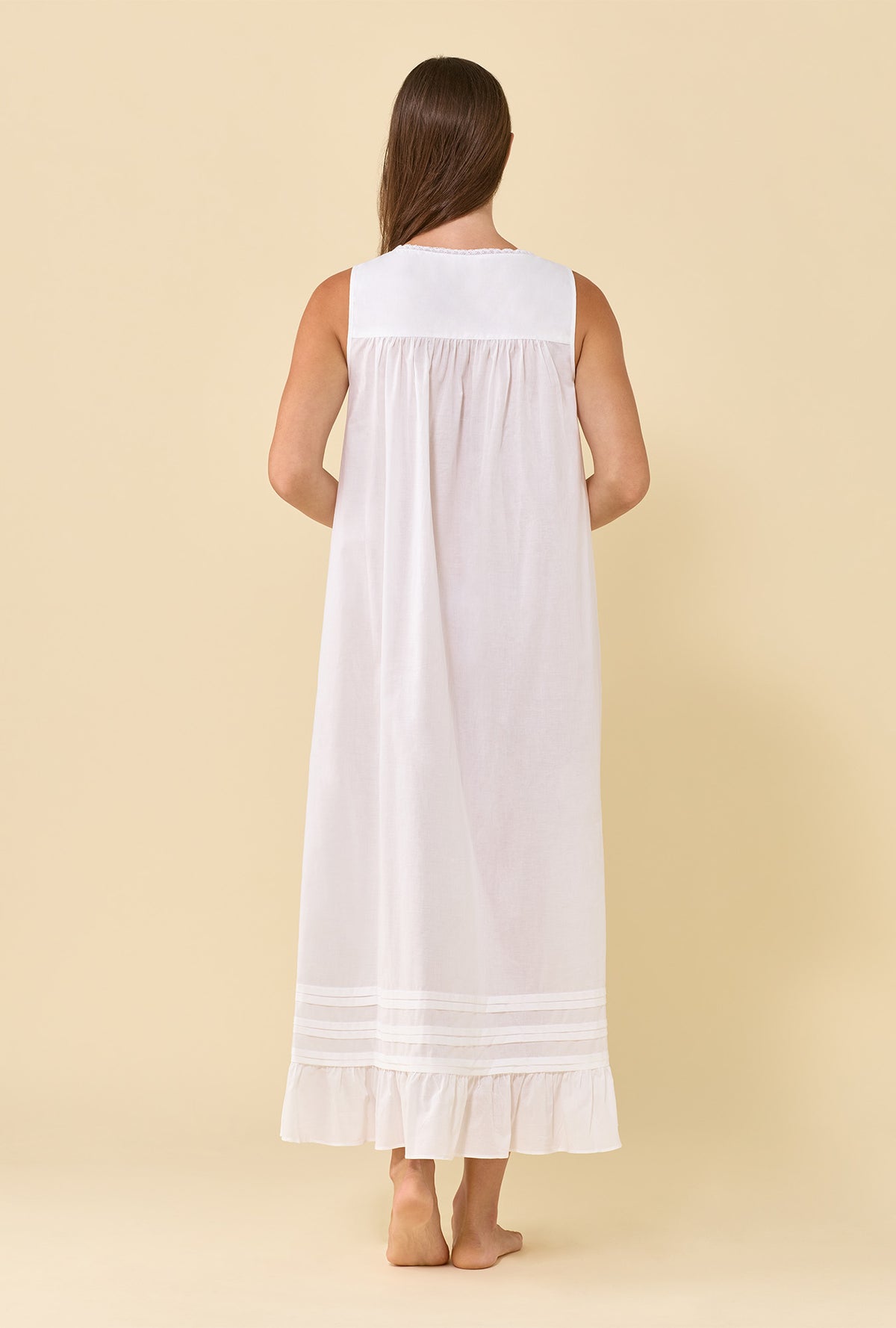 Eileen Soft White 100% Cotton Woven Lawn Ballet Nightgown