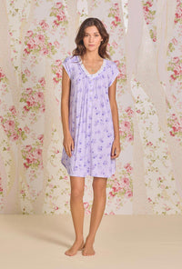 A lady wearing Lilac Fields Tencel Modal Nightshirt