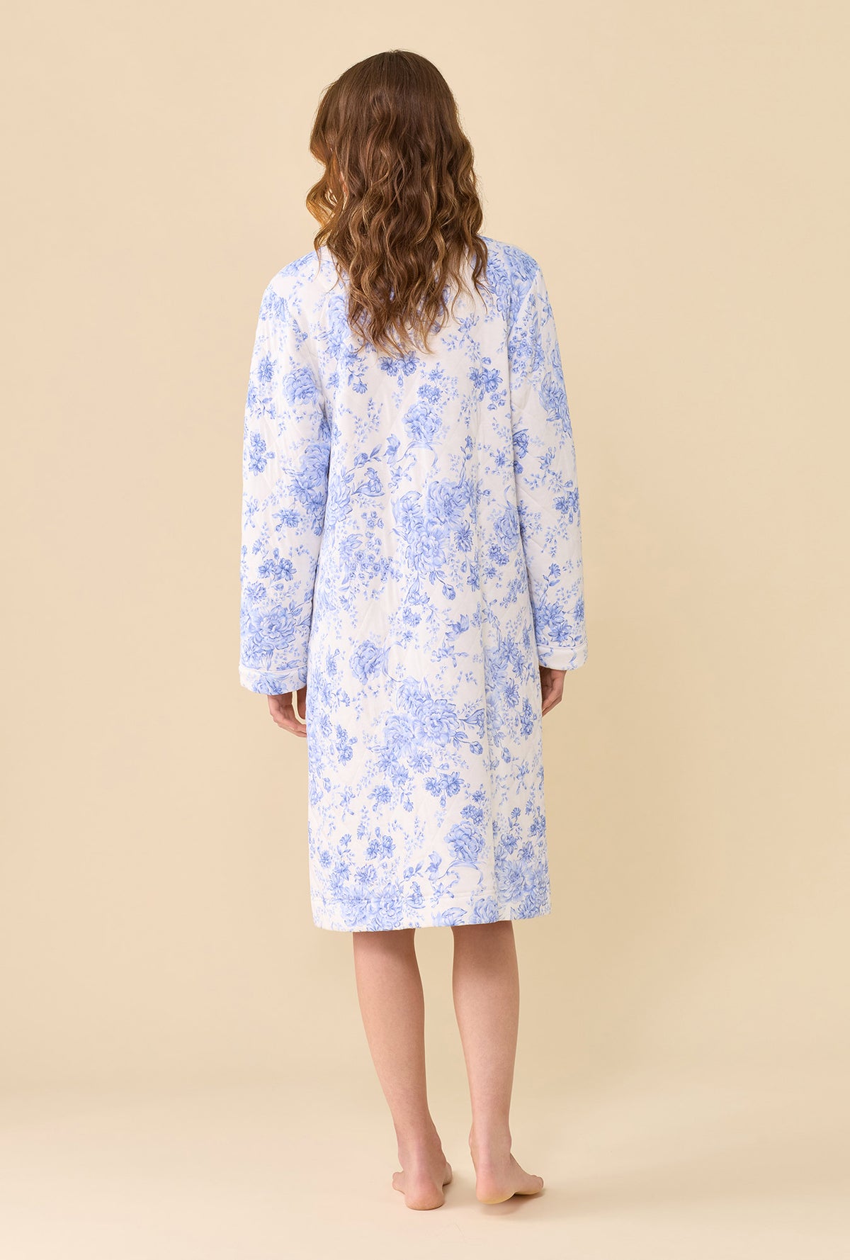 Heirloom Floral Cotton Rich Diamond Quilt Waltz Zip Robe