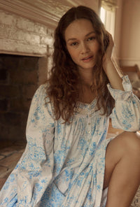 Chateau Bloom Long Sleeve Cotton Flannel Ballet Nightgown