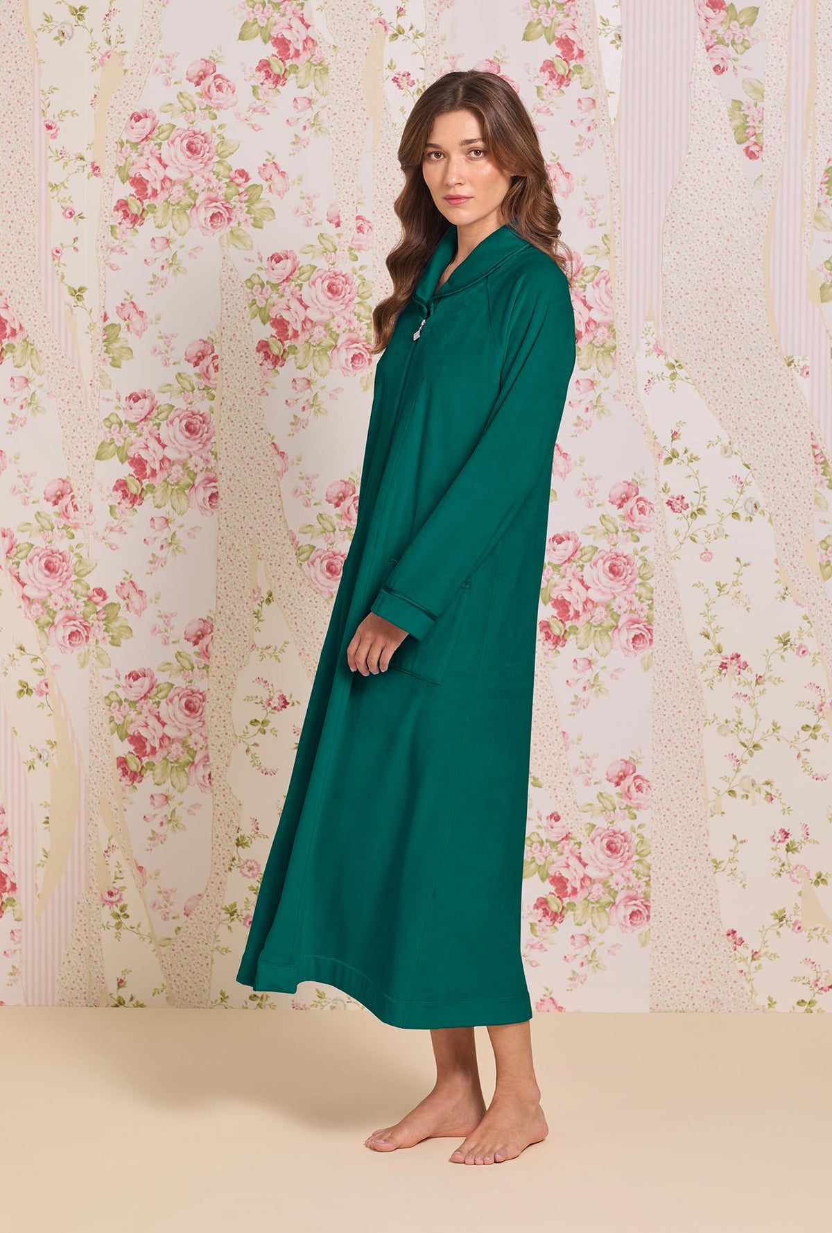 Lux Velour Long Zip Robe