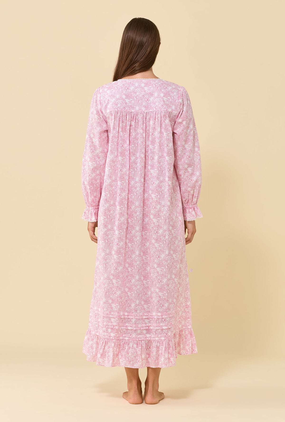 Cameo Garden 100% Cotton Woven Lawn Long Sleeve Ballet Nightgown