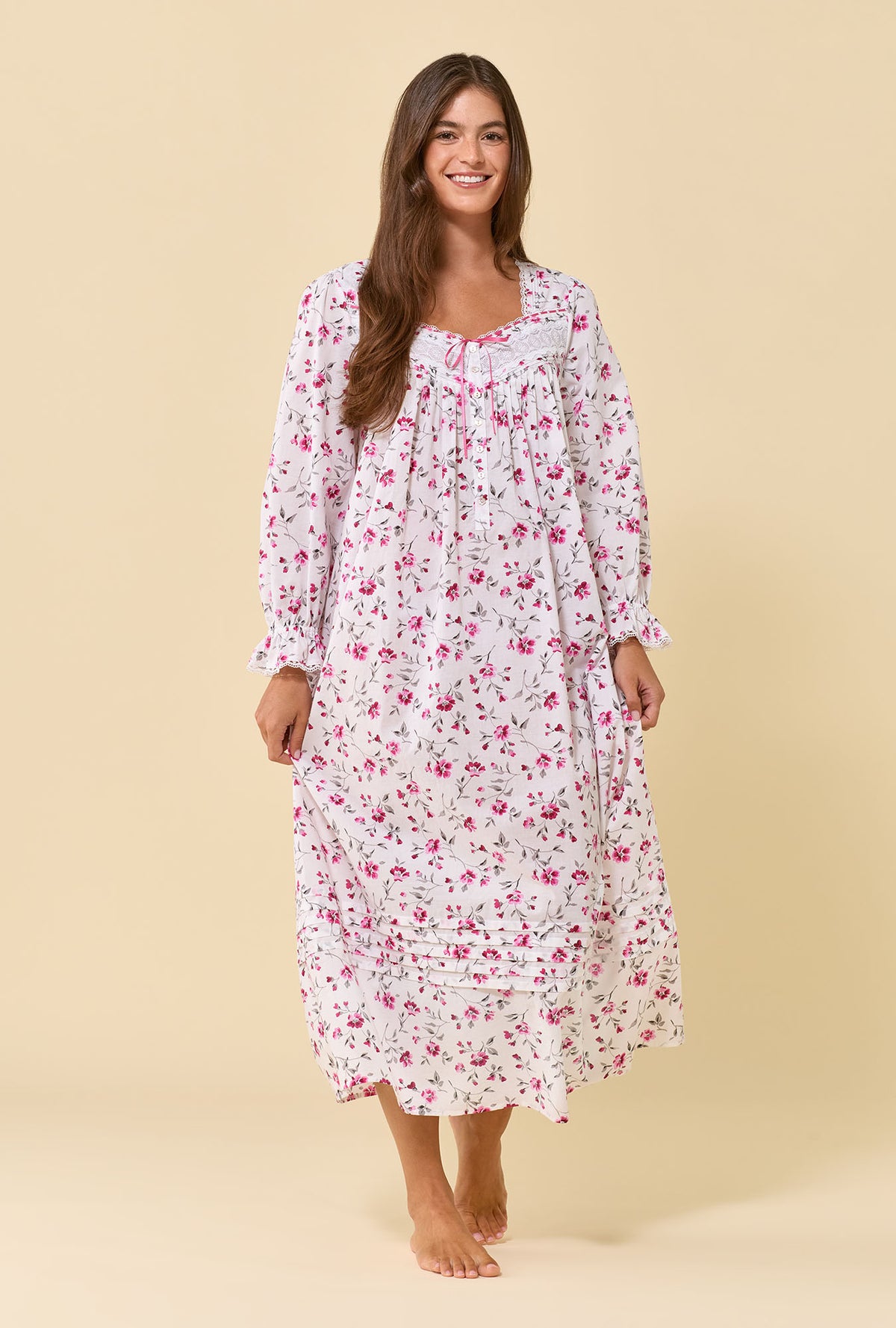 Winter Briar 100% Cotton Woven Lawn Long Sleeve Ballet Nightgown