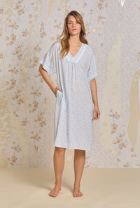 A lady wearing Lavender Fields Ecovero™ Rayon Caftan