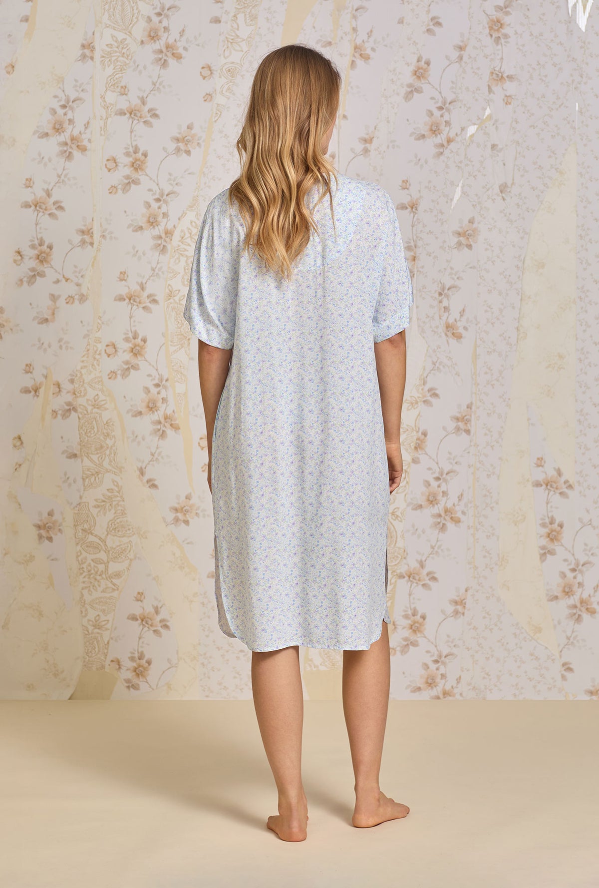 A lady wearing Lavender Fields Ecovero™ Rayon Caftan