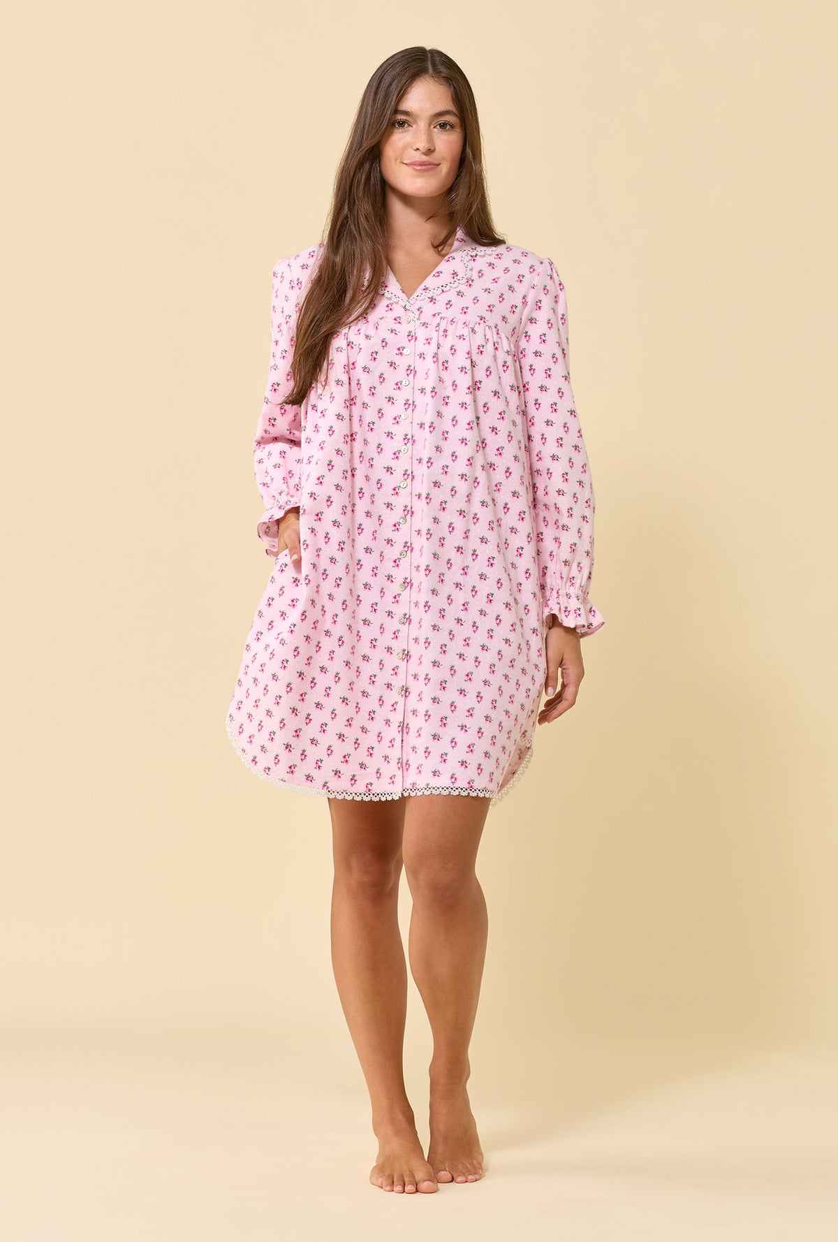 Primrose 100% Cotton Flannel Long Sleeve Nightshirt