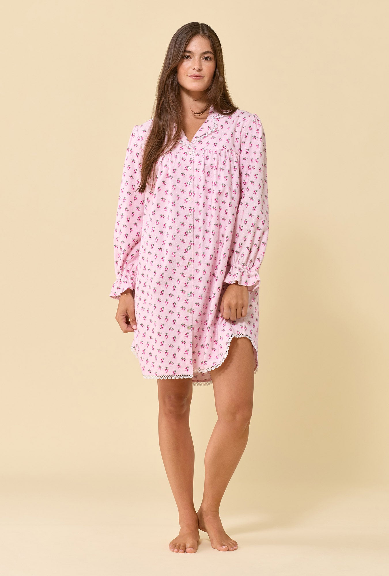 Primrose 100% Cotton Flannel Long Sleeve Nightshirt