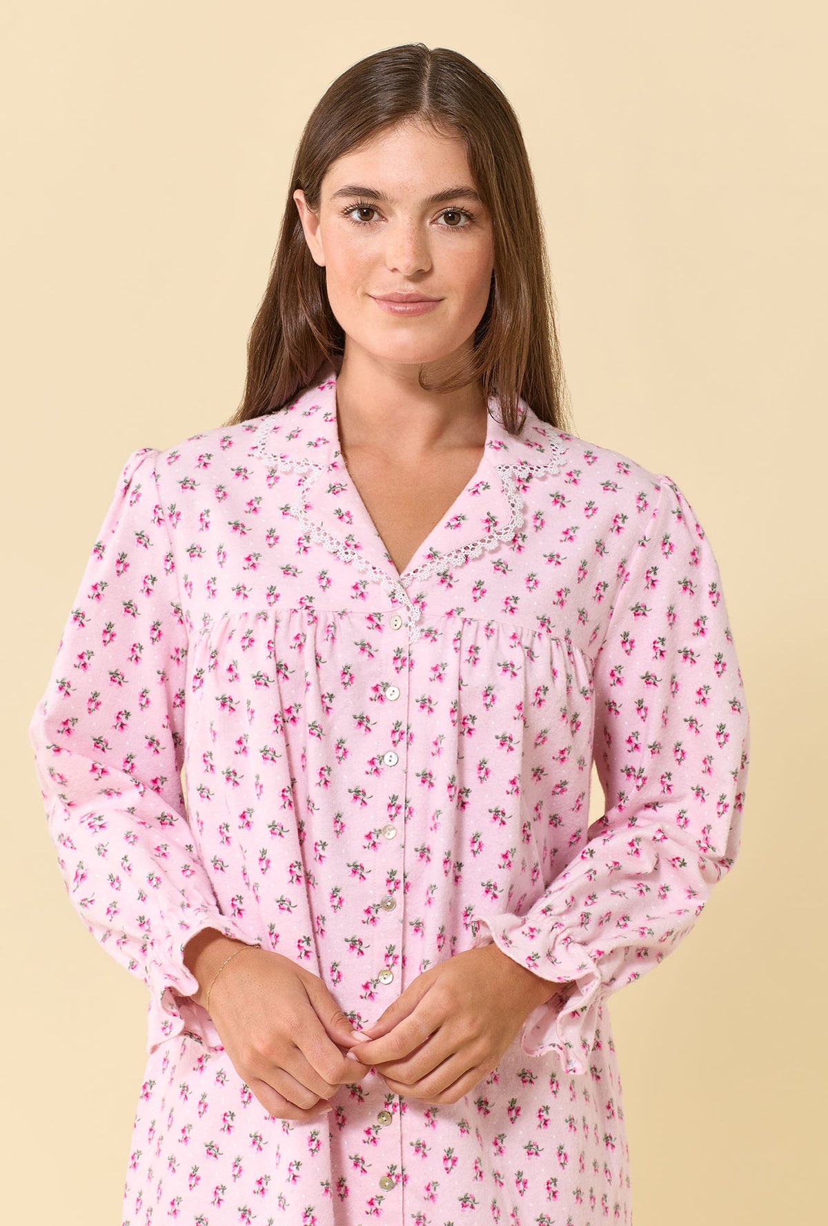Primrose 100% Cotton Flannel Long Sleeve Nightshirt