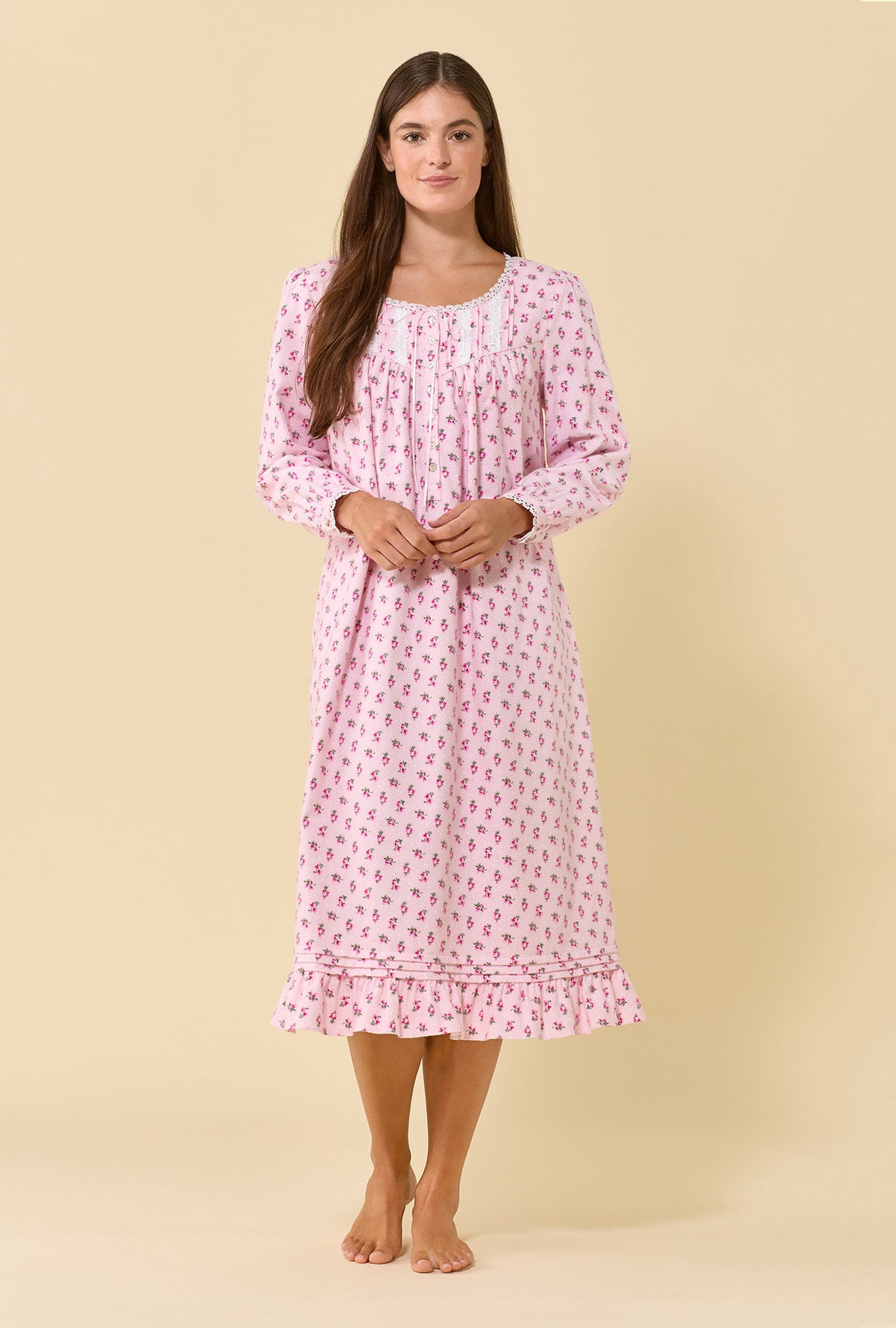 Primrose 100% Cotton Flannel Long Sleeve Waltz Nightgown