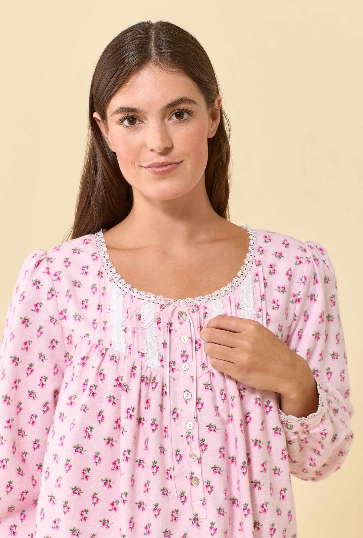 Primrose 100% Cotton Flannel Long Sleeve Waltz Nightgown
