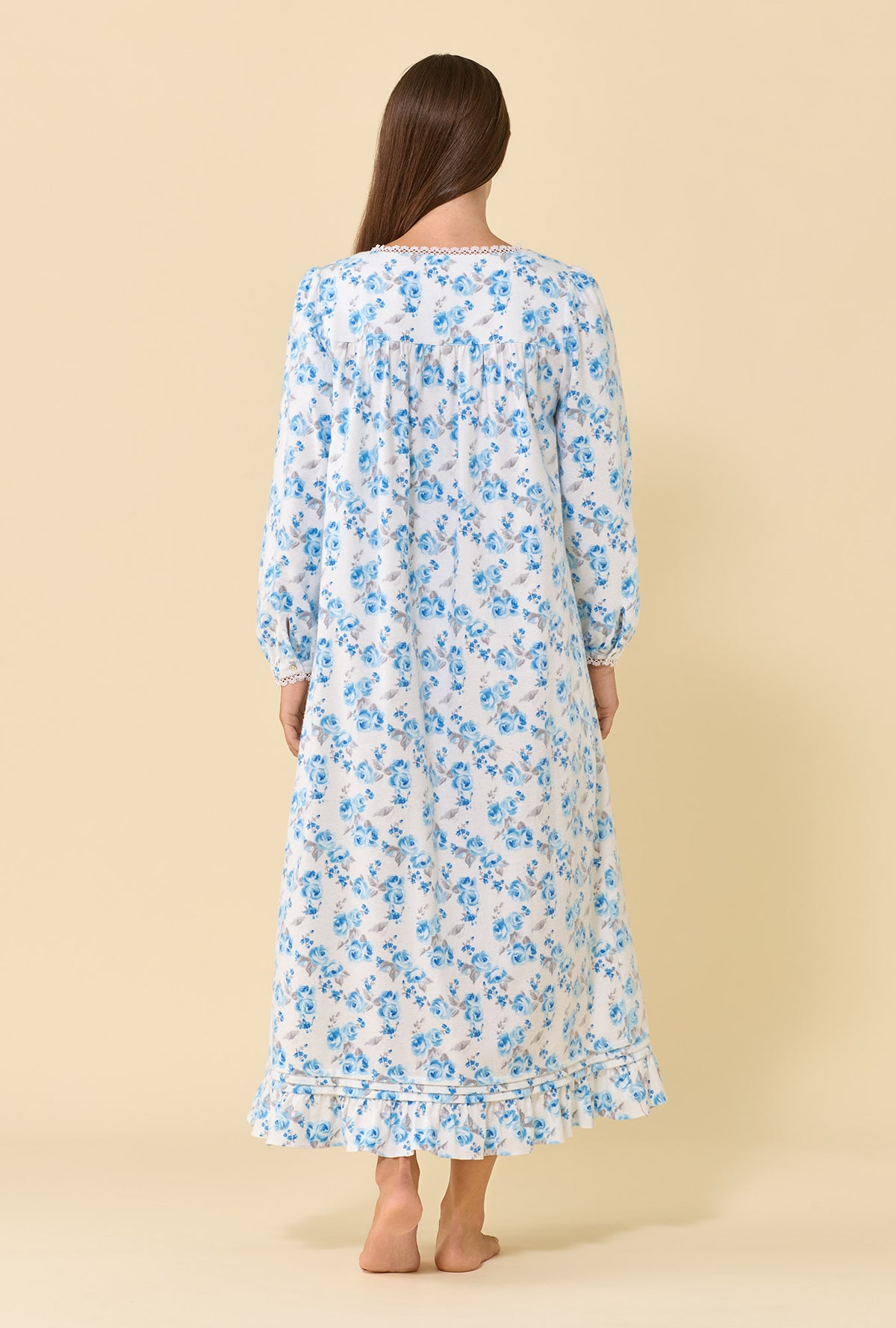 Frosted Rose 100% Cotton Flannel Long Sleeve Ballet Nightgown