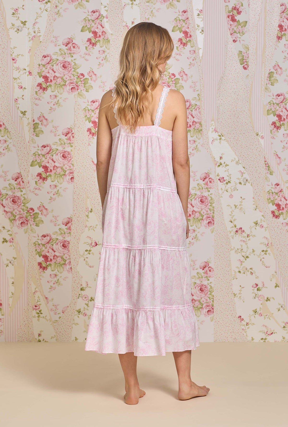 The &quot;Camille&quot; Blush Bloom Cotton Lawn Gown