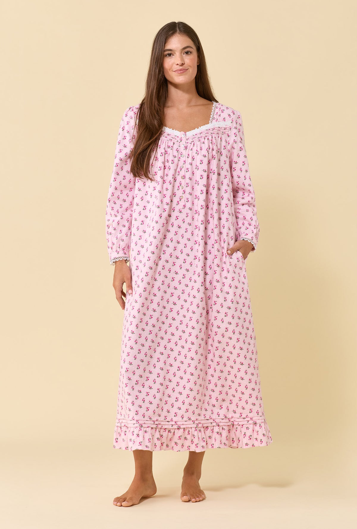 Primrose 100% Cotton Flannel Long Sleeve Ballet Nightgown