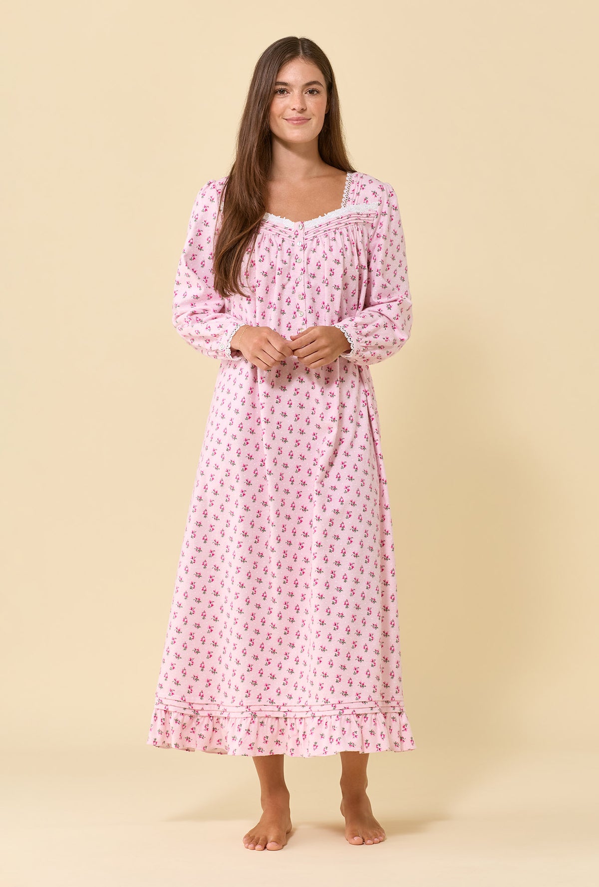 Primrose 100% Cotton Flannel Long Sleeve Ballet Nightgown