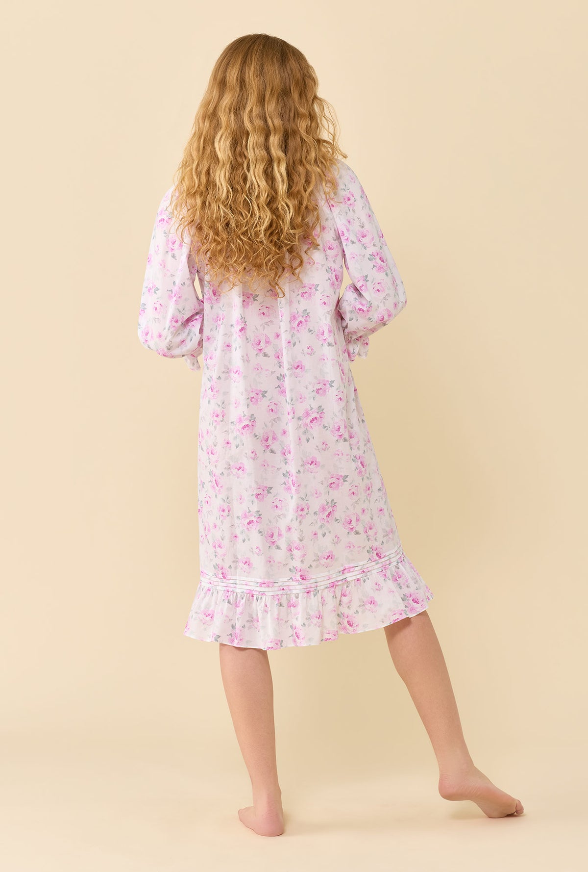 Iris Antique Rose 100% Cotton Woven Lawn 3/4 Sleeve Waltz Nightgown