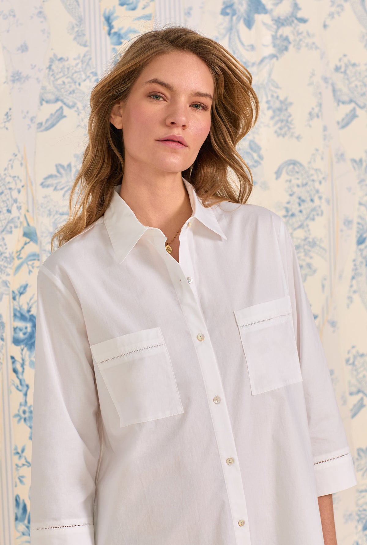 The "Mira" Iconic White Poplin Long Shirt Dress - Eileen West The "Mira" Iconic White Poplin Long Shirt Dress - Eileen West