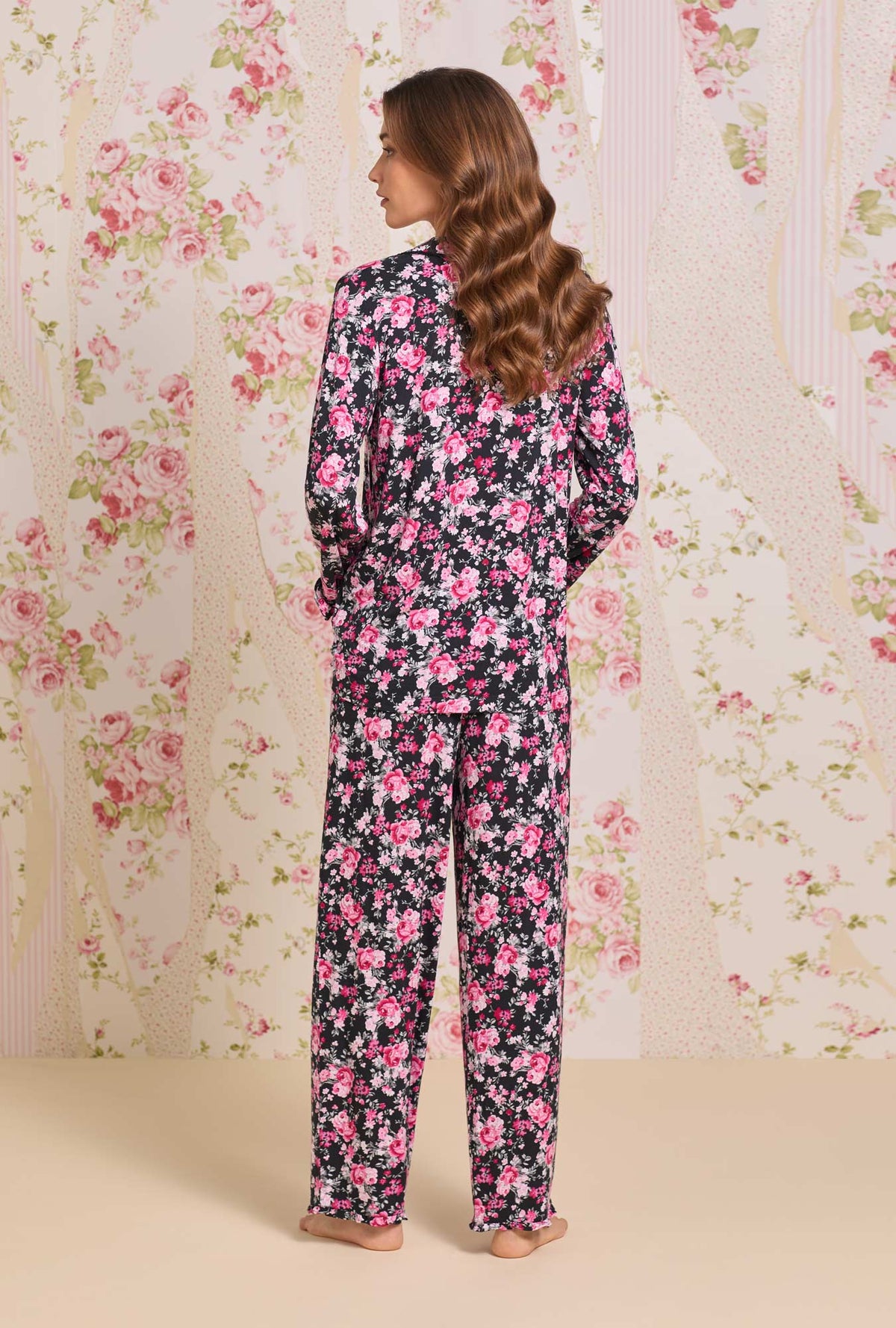 A lady wearing Evening Floral Tencel™ Modal Pajama