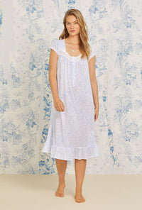 A lady wearing Spring Dawn Waltz Knit Nightgown