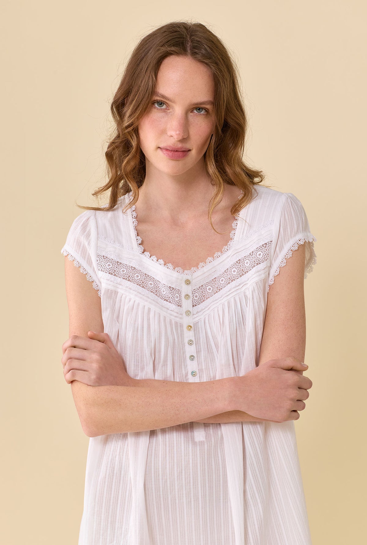 The Alice Cotton Dobby Stripe Nightgown