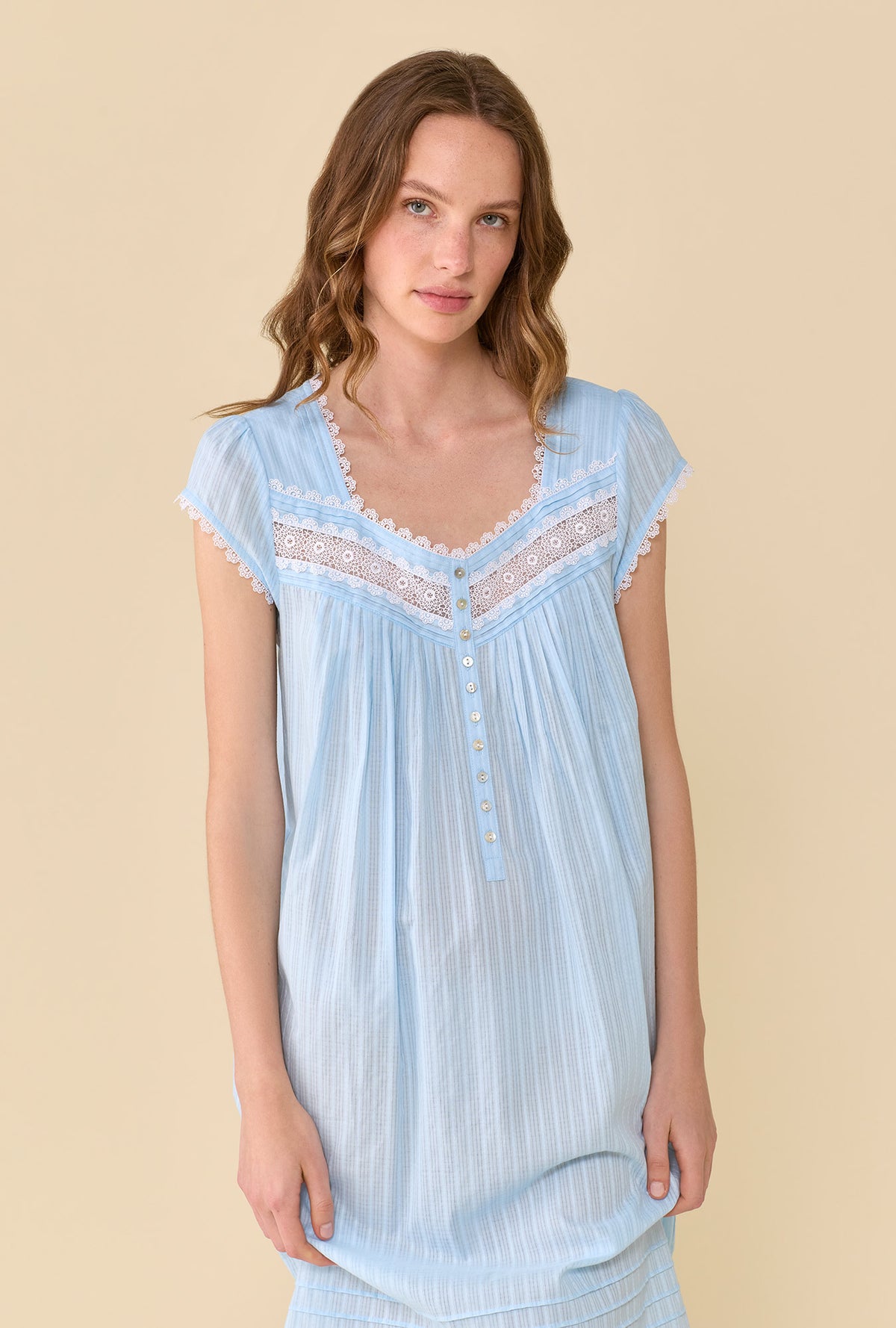 The Alice Cotton Dobby Stripe Nightgown