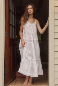 The "Evelina" Iconic White Cotton Lawn Ballet Nightgown