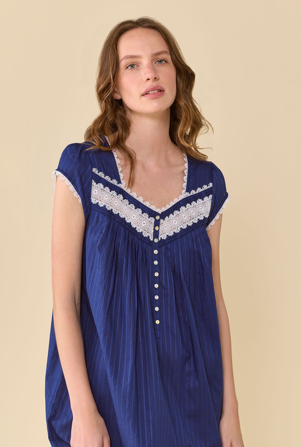 The Alice Cotton Dobby Stripe Nightgown