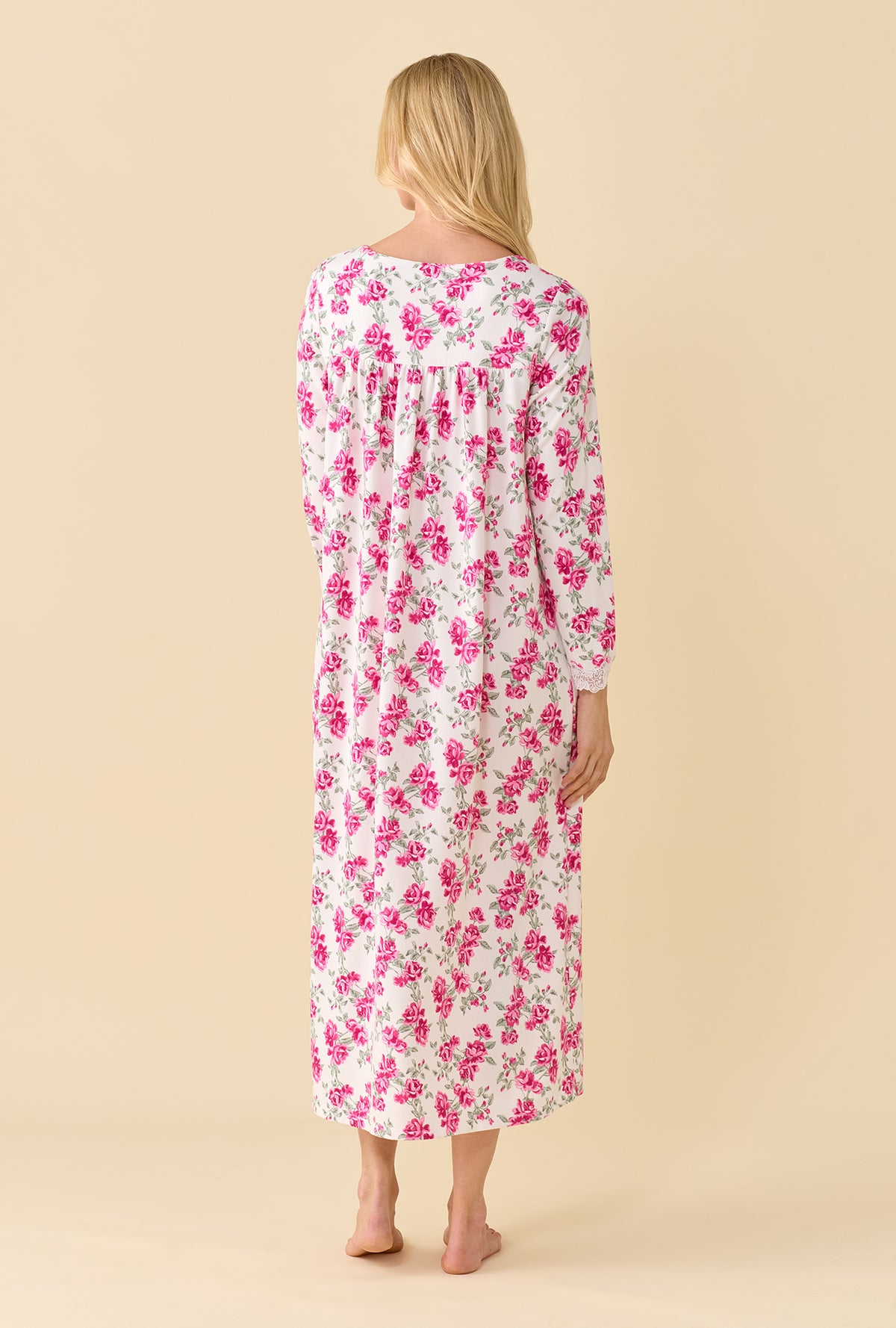 A lady wearing Jubilee Fleur Dreamy Sweater Knit Long Sleeve Ballet Nightgown