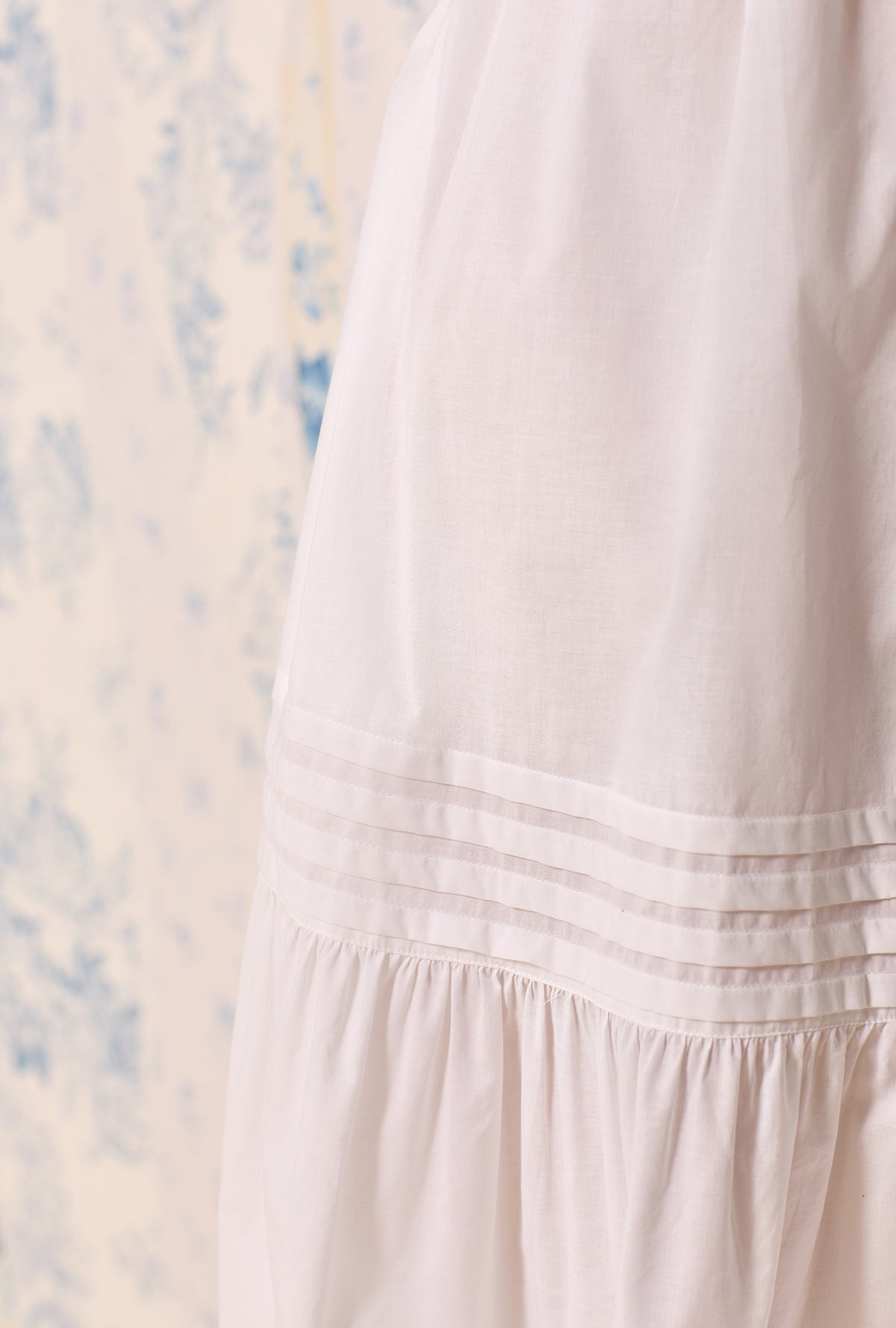 A lady wearing Iconic White &quot;Bethany&quot; Long Nightgown