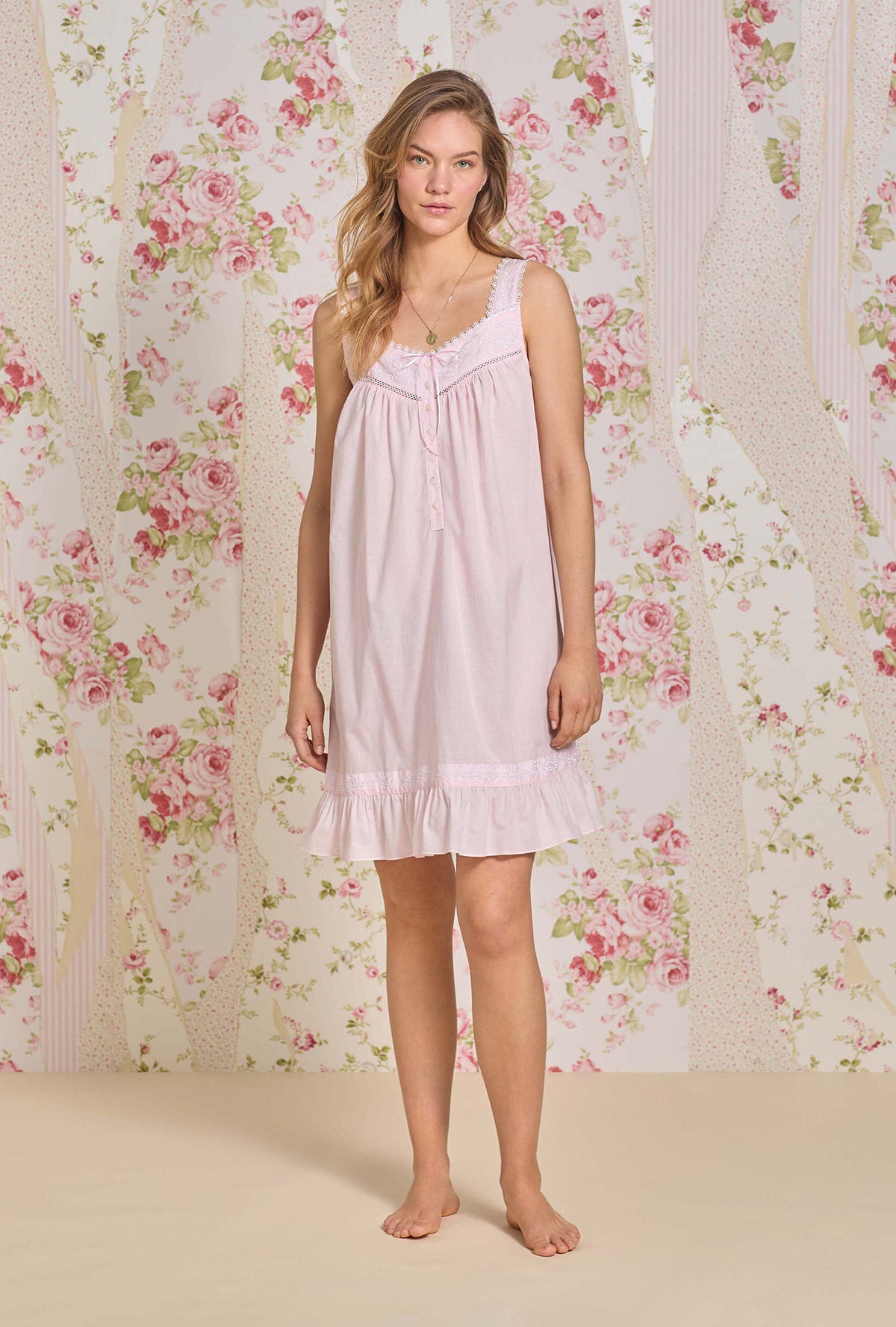 Bare Rose Cotton Lawn Short Chemise