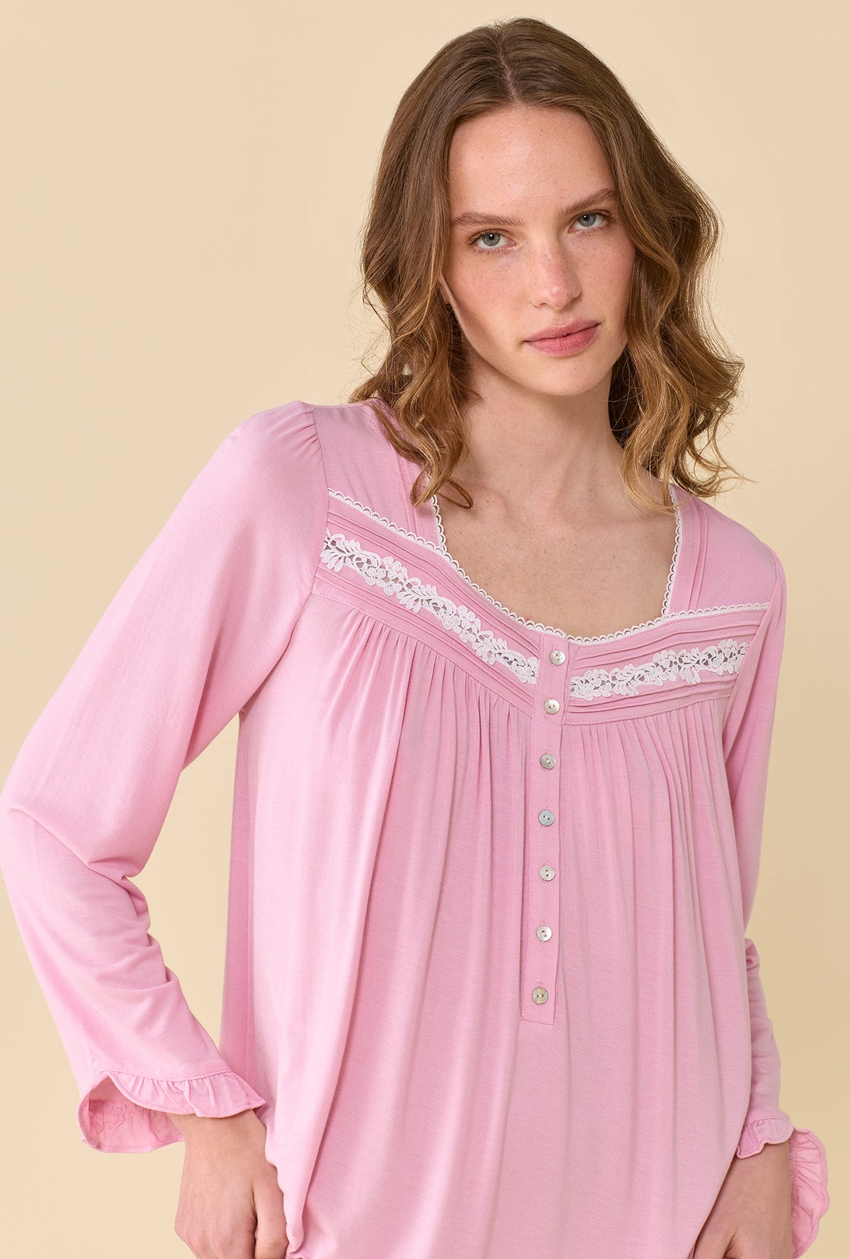 Dusty Rose Long Sleeve Nightgown