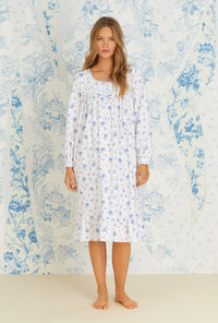 Rose and Berry Floral Rayon Cotton Flannel Waltz Nightgown