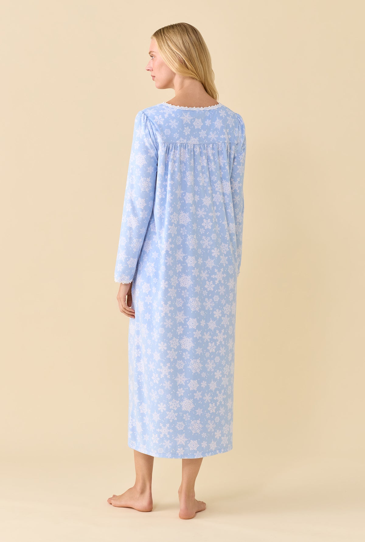 Blue Snowflake Dream Fleece 100% Poly Long Sleeve Ballet Nightgown