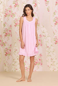A lady wearing Rose Stripe Knit Chemise