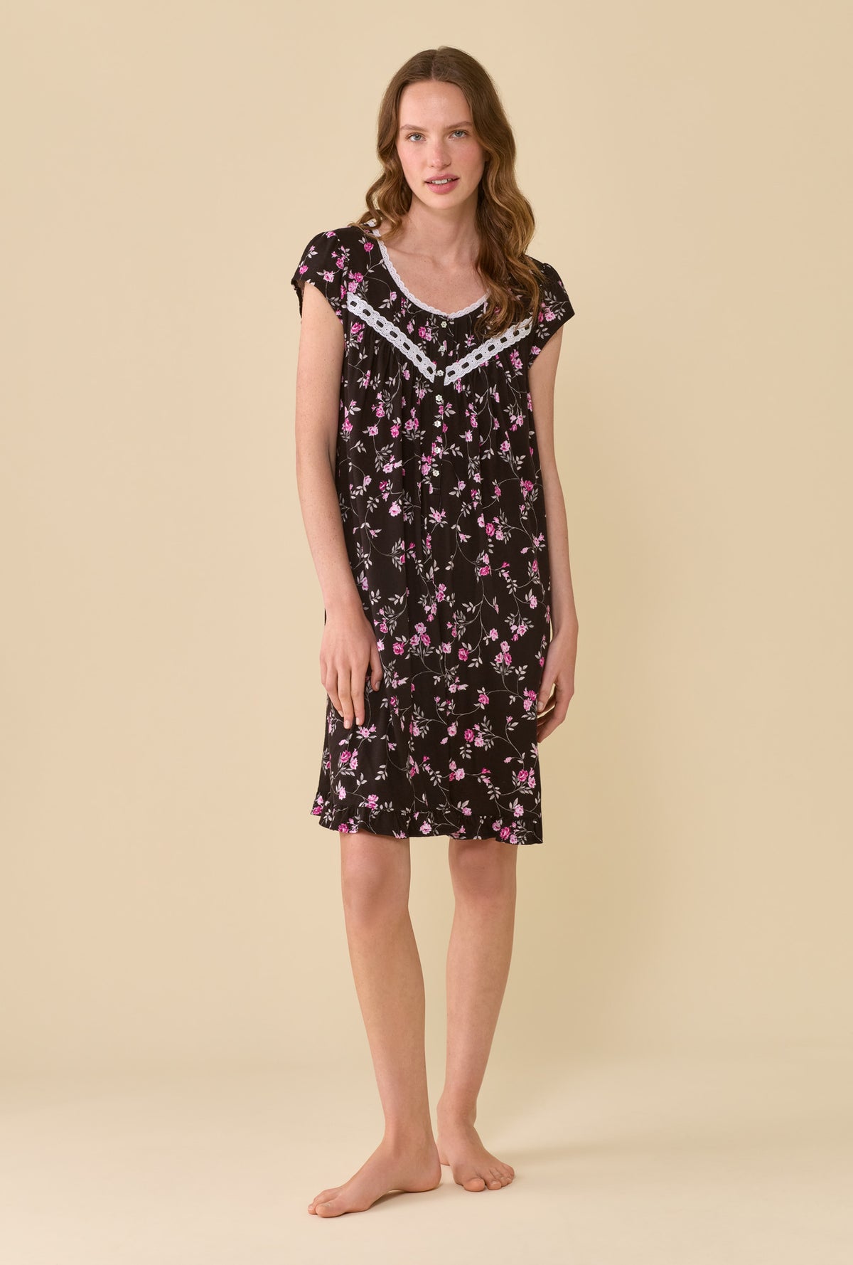Vintage Vine Cap Sleeve Chemise